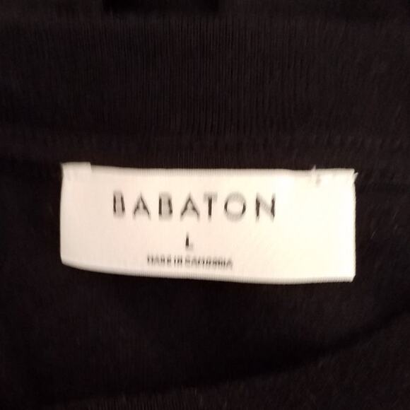 Babaton Cotton Shoulder Pad Top | Black | Size Large - Picture 3 of 5